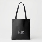 Zwart en wit | Modern monogram Tote Bag (Voorkant)
