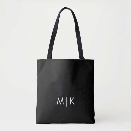 Zwart en wit | Modern monogram Tote Bag (Voorkant)