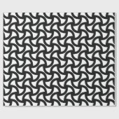 Zwart en wit modern patroon cadeaupapier (Vlak)