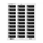Zwart en Wit Modern Schrift Huwelijk Etiket (Full Sheet)