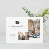 Zwart en Wit Modern Script Foto | 2-zijdig Kaart (Staand voorkant)