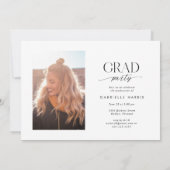 Zwart en Wit Modern Script Foto | 2-zijdig Kaart (Achterkant)