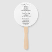 Zwart en wit modern script huwelijksprogramma handwaaier (Achterkant)