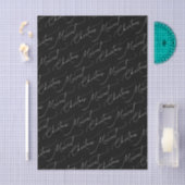 Zwart en wit modern script Kerstmis Tissuepapier (Craft)