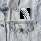 Zwart en wit modern vierkante button 5,1 cm (In situ)