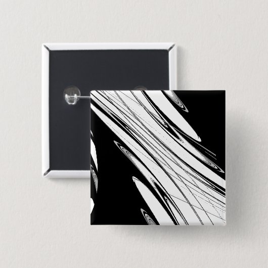 Zwart en wit modern vierkante button 5,1 cm (Voorkant /achterkant)
