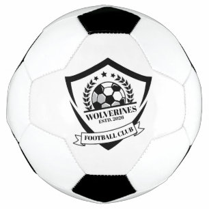 Zwart en Wit Modern Voetbalclub Logo Op Maat Voetbal
