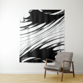 Zwart en wit modern wandkleed (In situ)