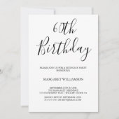 Zwart en wit moderne elegantie 60ste verjaardag kaart (Voorkant)
