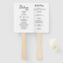 Zwart en wit moderne elegantie bruiloft  handwaaier