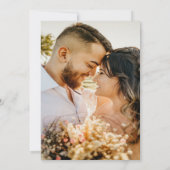 Zwart en wit moderne elegantiefoto bruiloft save the date (Achterkant)