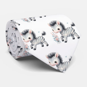 Zwart en wit moderne Kawaii Mooie zebra's Stropdas