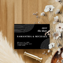 Zwart en wit moderne lijnenkunst Elegant bewaar da Kaart