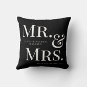 Zwart en wit Moderne meneer en mevrouw aangepaste  Kussen (Achterkant)
