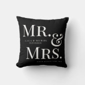 Zwart en wit Moderne meneer en mevrouw aangepaste  Kussen (Voorkant)