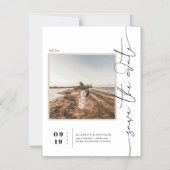 Zwart en wit | Moderne minimale opslagdatum foto Magnetische Uitnodiging (Voorkant)