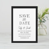 zwart en wit  Moderne Minimalistiek Save The Date (Staand voorkant)