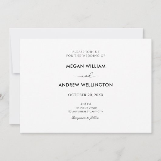 Zwart en wit Moderne minimalistische trouwring Kaart (Achterkant)