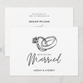 Zwart en wit Moderne minimalistische trouwring Kaart (Voorkant / Achterkant)