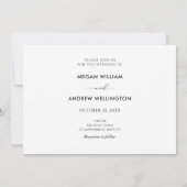 Zwart en wit Moderne minimalistische trouwring Kaart (Achterkant)