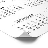 Zwart en wit Moderne typografie 2017 kalender Poster (Hoek)