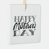 Zwart en wit Moederdag Lettering & Hart Keramisch Ornament (Rechts)