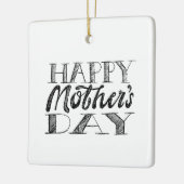 Zwart en wit Moederdag Lettering & Hart Keramisch Ornament (Links)