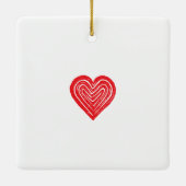 Zwart en wit Moederdag Lettering & Hart Keramisch Ornament (Achterkant)