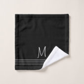 Zwart en Wit Monogram Bad Handdoek (Wasdoekje)