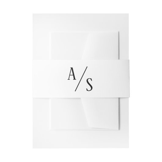 Zwart en Wit Monogram bruiloft Uitnodigingen Wikkel (Voorkant Voorbeeld)
