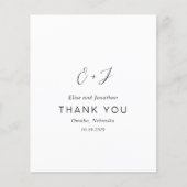 Zwart en wit monogram elegant huwelijk (Voorkant)