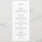 Zwart en wit monogram elegant huwelijk menu (Voorkant)