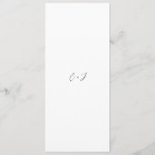 Zwart en wit monogram elegant huwelijk menu (Achterkant)