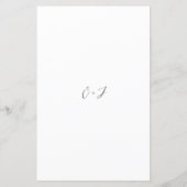 Zwart en wit monogram elegant huwelijksmenu (Achterkant)