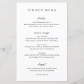 Zwart en wit monogram elegant huwelijksmenu (Voorkant)