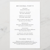 Zwart en wit monogram elegant trouwprogramma (Achterkant)