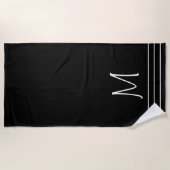 Zwart en Wit Monogram Strandlaken (Voorkant)