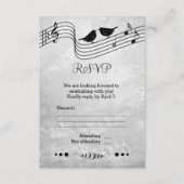 Zwart en wit muziek thema trouw RSVP kaart (Voorkant)