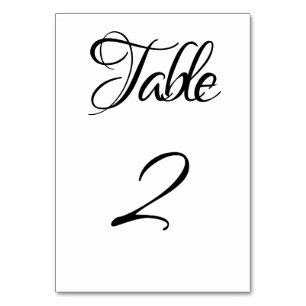Zwart en wit Muzikaal Tafel Nummer Kaart