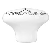 Zwart en wit naaikamer rompjurk paspop Cera Keramische Knop (Zijkant)