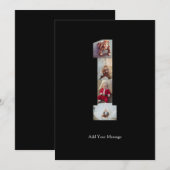 Zwart en Wit Nummer 1 Fotocollage Aankondiging (Voorkant / Achterkant)