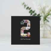 Zwart en Wit Nummer 2 Foto Collage Aankondiging (Staand voorkant)