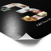 Zwart en Wit Nummer 3 Foto Collage Afdruk (Hoek)