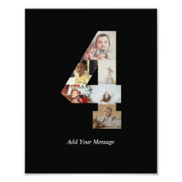Zwart en Wit Nummer 4 Foto Collage Afdruk