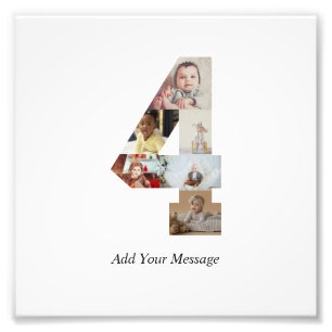 Zwart en Wit Nummer 4 Foto Collage Afdruk
