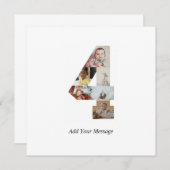 Zwart en Wit Nummer 4 Foto Collage Bedankkaart (Voorkant / Achterkant)