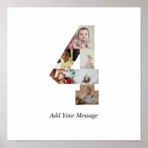 Zwart en Wit Nummer 4 Fotocollage Poster