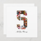 Zwart en Wit Nummer 5 Foto Collage Bedankkaart (Voorkant / Achterkant)