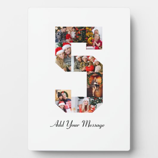 Zwart en Wit Nummer 5 Foto Collage Fotoplaat (voorkant)