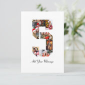 Zwart en Wit Nummer 5 Foto Collage Kaart (Staand voorkant)